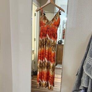Elegant Orange Maxi Dress
